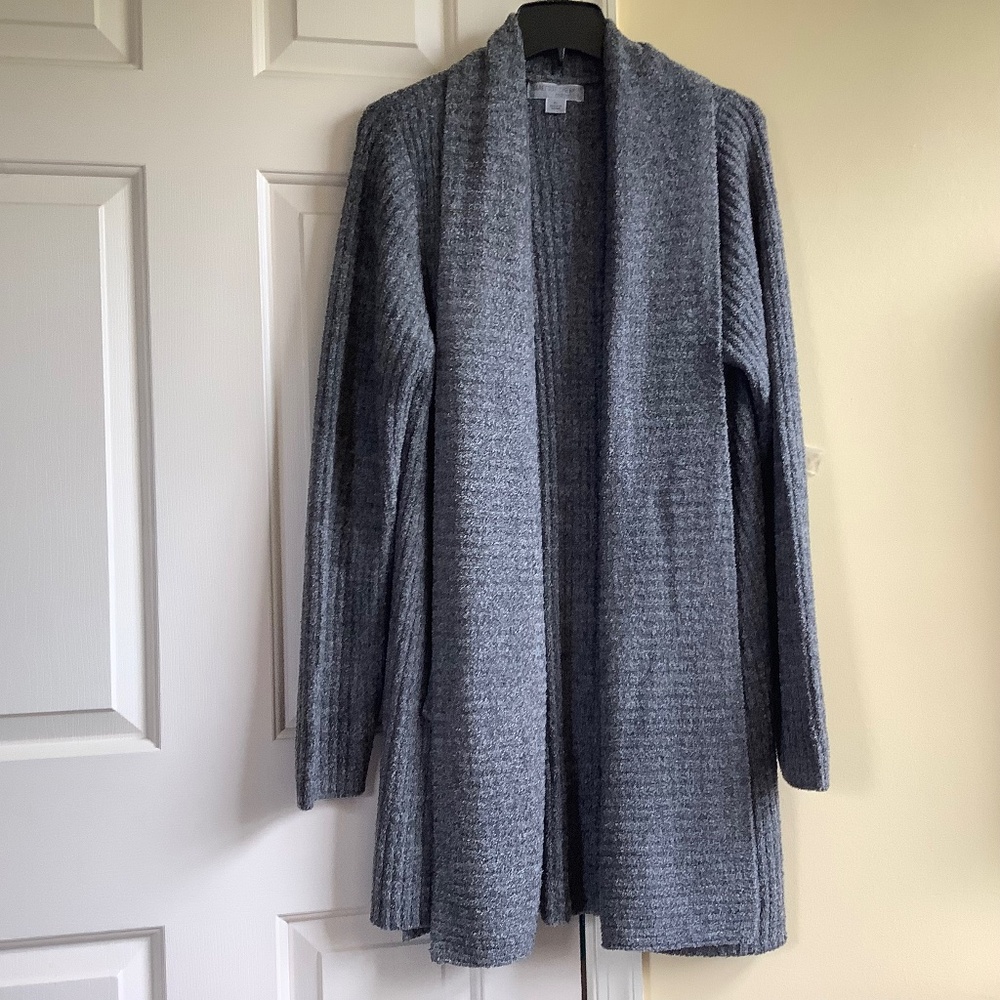 Barefoot Dreams CozyChic Lite Montecito Cardi Heather Lodin Carbon SZ XL